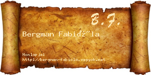 Bergman Fabióla névjegykártya